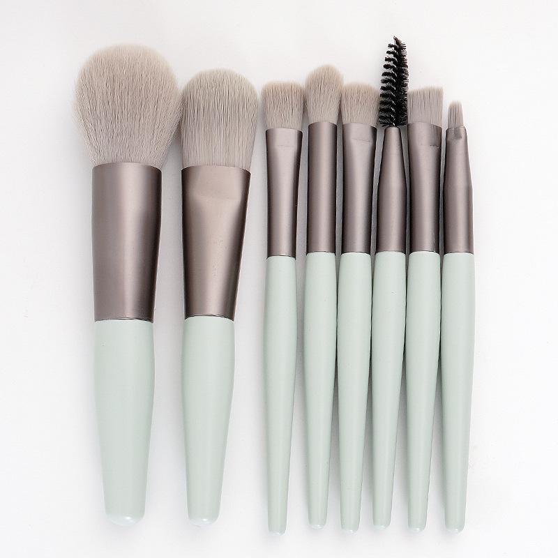 

13-Piece Four Seasons Green Makeup Brush Set: Super Soft Brushes for Blush, Foundation, Eyeshadow, and Highlighter