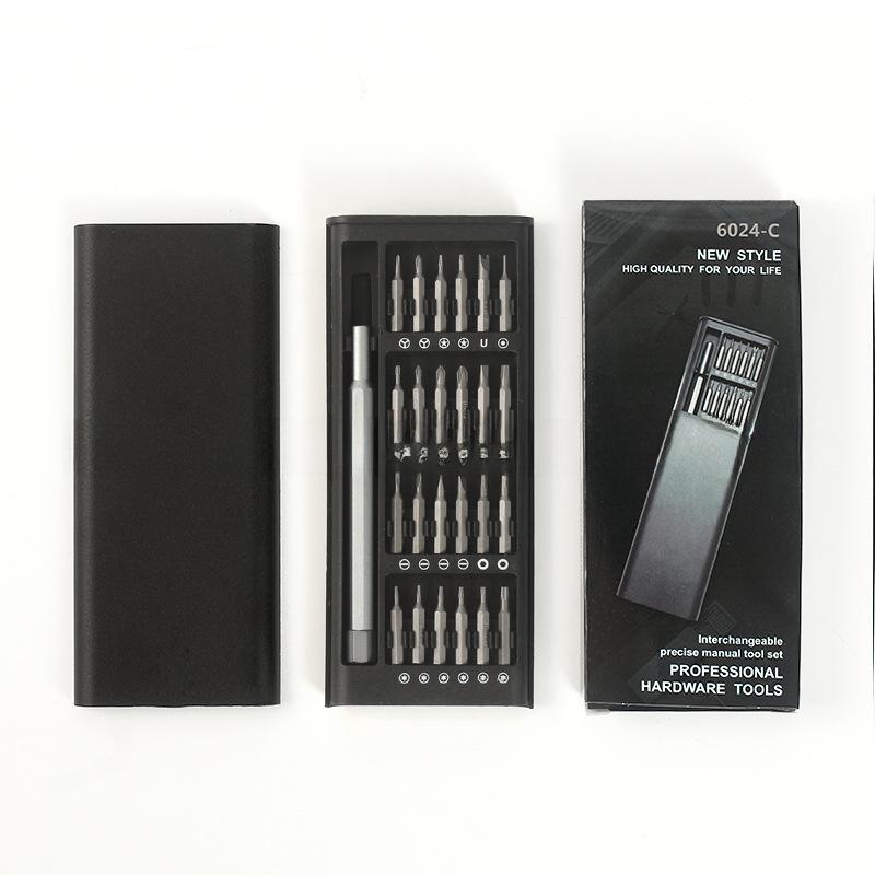 

Набор прецизионных отверток 24 в 1, профессиональный набор инструментов для ремонта электроники, для обслуживания телефонов и компьютеров Aluminum handle