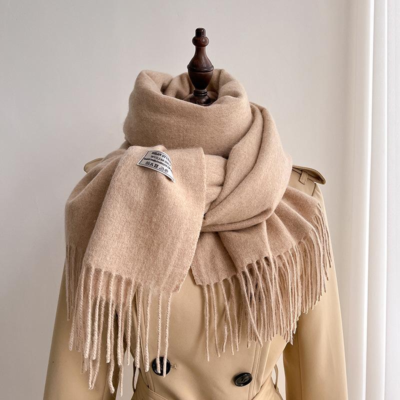 Scarf women's winter new autumn white thickened 111 pure shawl dual-purpose men's knitted warm scarf