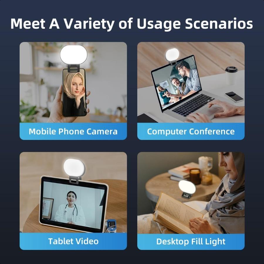 Selfie Light ClipMustHave for Iuencers 3 Light Modes SideEmitting Protects Eyes Fill Light for Phone iPad Laptop Rechargeable f