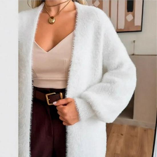 2025 Trendiger Damen Flauschiger Cardigan Pullover: Locker, Vielseitig und Stilvoll für Herbst/Winter Europäische und Amerikanische Mode