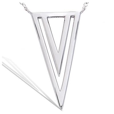 [Q1086] - Silver 'Cléopatra' Silver Necklace (rhodium-plated) - 30x15 Mm