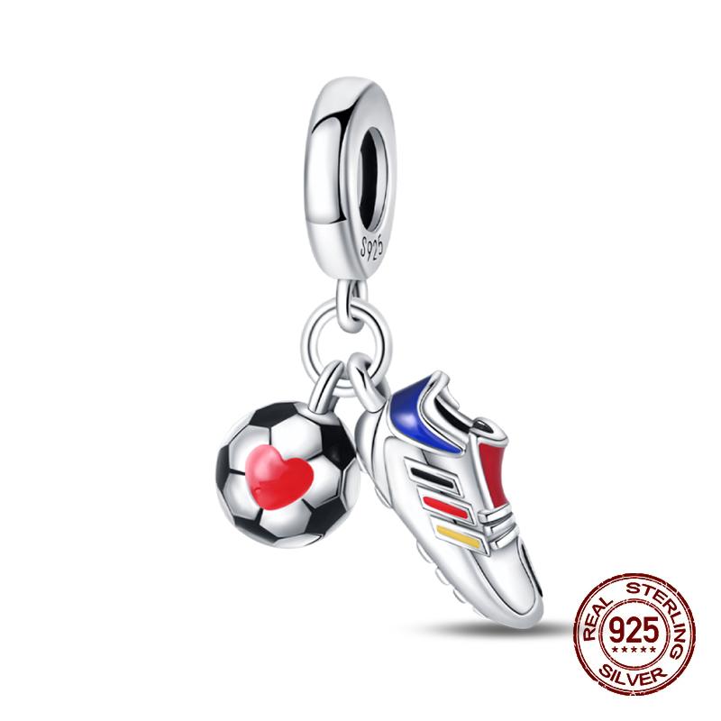 Sports Series Charm Jewelry Football Beads 100% Copper Pendant Fit 3Mmoriginal Bracelets Diy Souvenir Gift