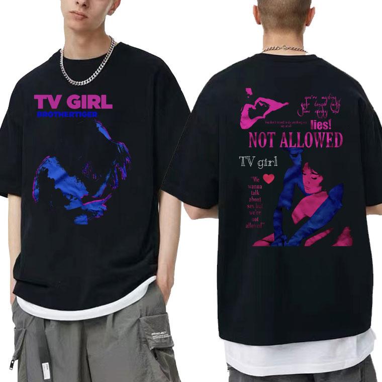 Cults TV Girl One Night Only Graphic Print T-shirt Unisex Vintage Tees Unisex Γυναικείο Casual Oversized T-shirt Unisex Βαμβακερό T-shirt