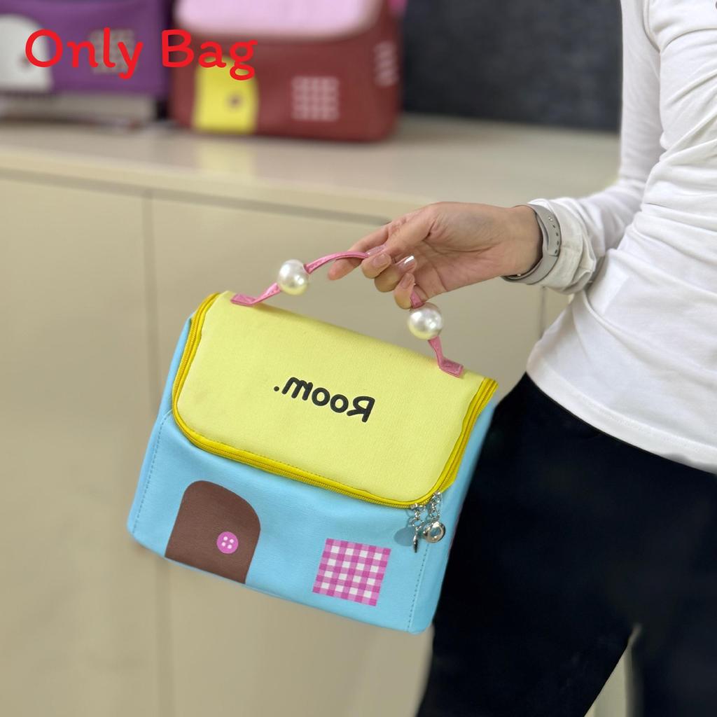Canvas Cartoon Style Makeup Bag With Large Capacity Waterproof For Travel And Daily Use