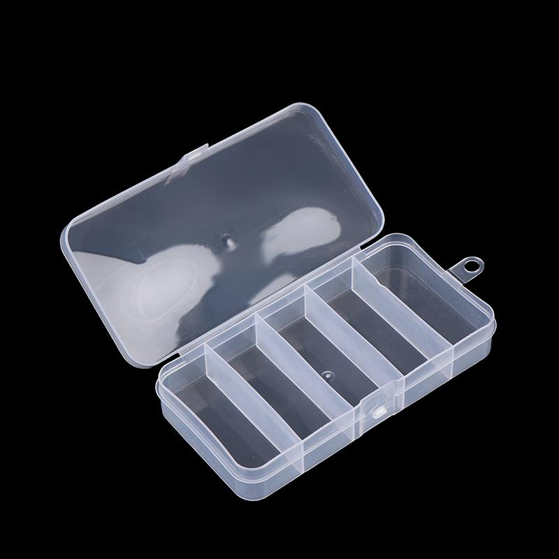 Transparent 5 Compartments Fishing Tackle Box Storage Case Fly Fishing Lure Spoon Hook Bait Case Boxes Fishing Accessories Tools