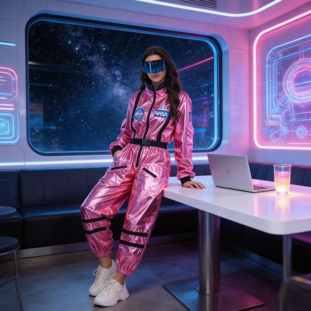 Traje de Cosplay Explorador Espacial para Mujer con Material de Algodón Disfraz para Fiesta de Halloween