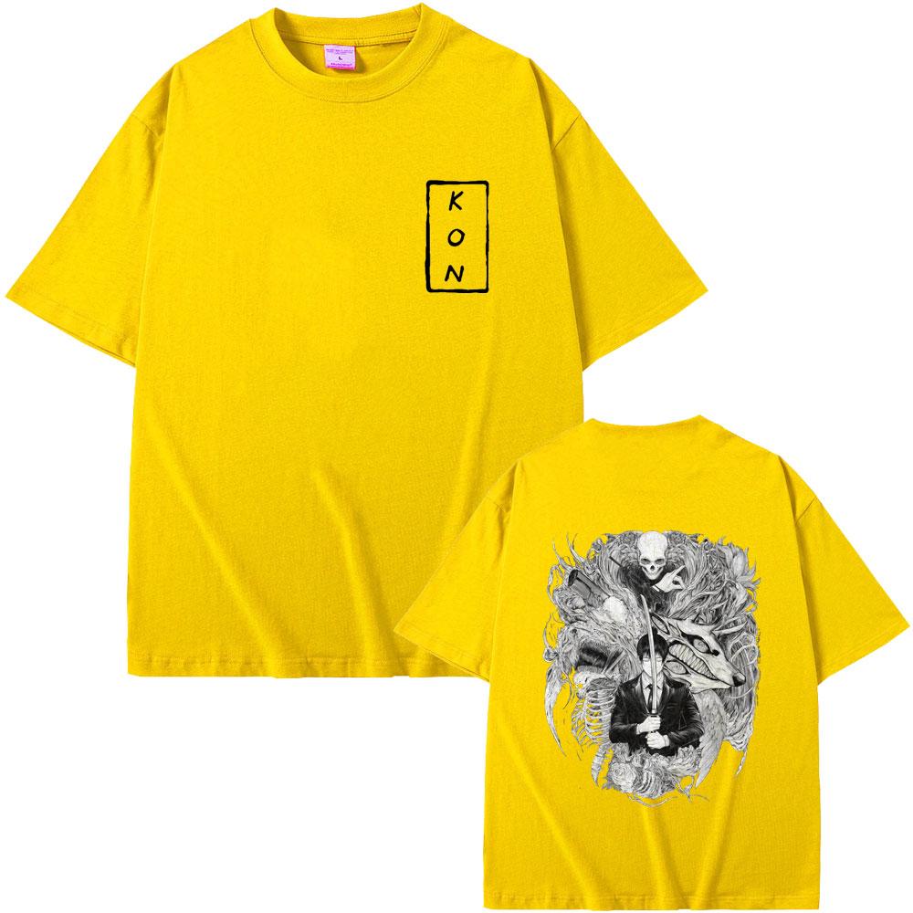 Anime Chainsaw Man Hayakawa Aki Fox Devil Kon Skeleton Graphic Tshirt Men Women Cartoon Oversized T Shirts Male Vintage Tshirt