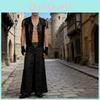 Gothic Rock Half Skirt For Men With Polyester Fabric For Stage Performance