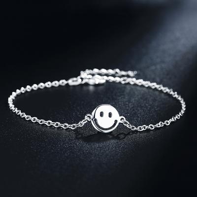 925 Sterling Silver Smiling Face Bracelet Fashion Jewelry