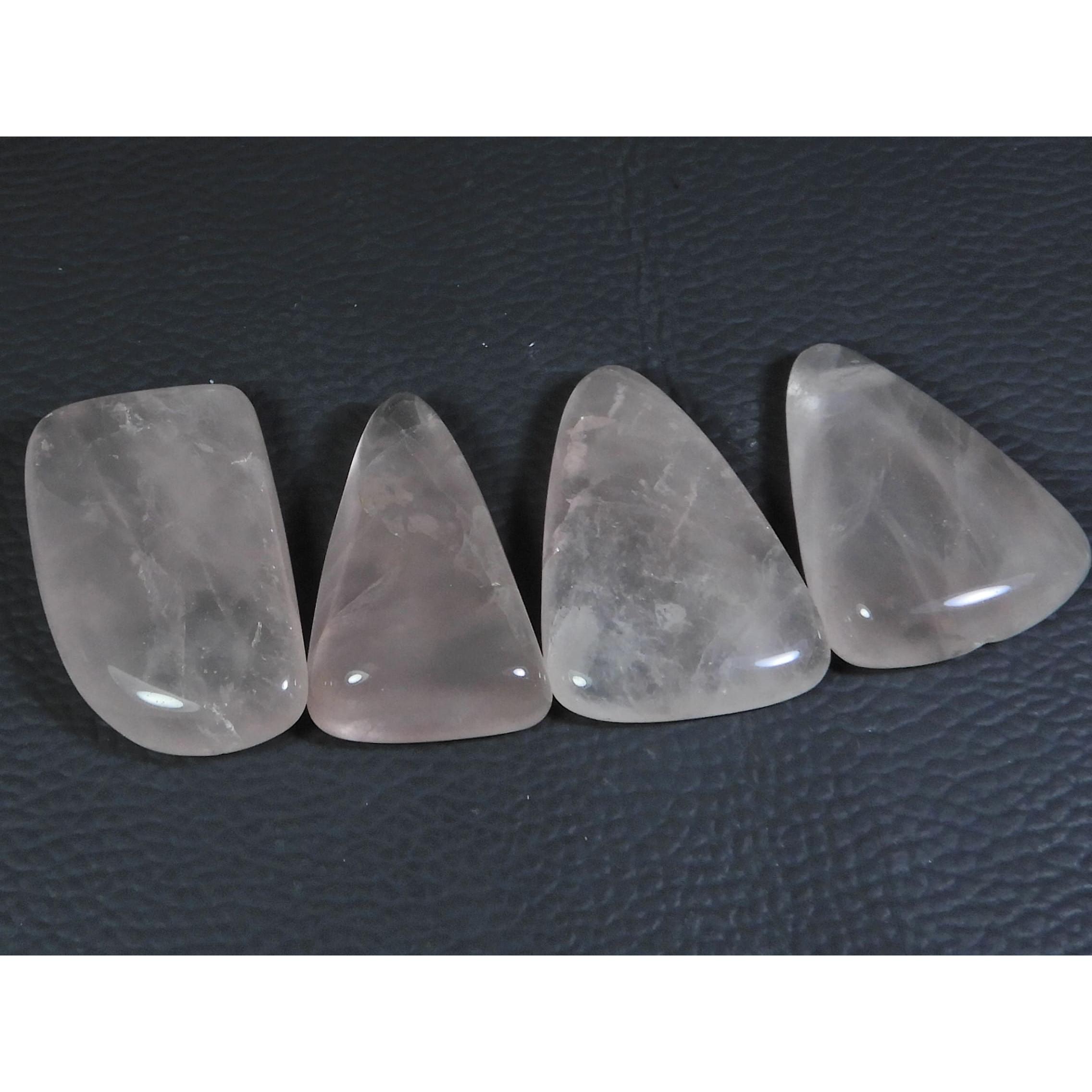 

4Pcs Natural Baby Pink Rose Quartz Fancy Cabochon Loose Gemstone Lot 226Cts. A-752