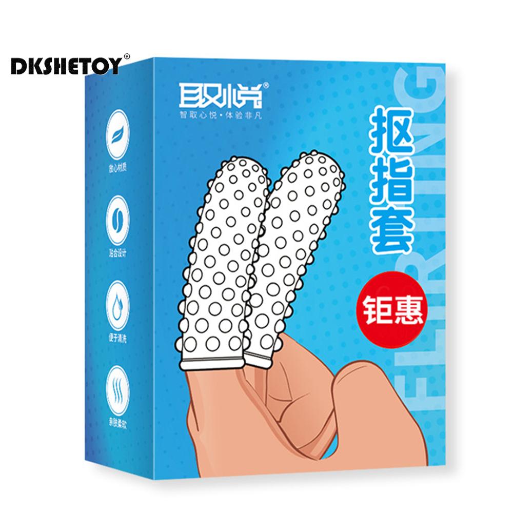 Clitoris stimulator Finger Sleeve condoms G Spot Massage Masturbation adult game Spike Dotted Condoms sex toys for couples