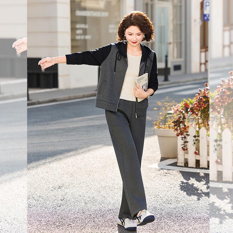 Spring/Autumn 2026 Women's Chic Hooded Sweatshirt Set - Fashionable High-End Style