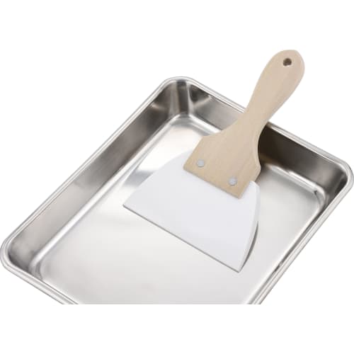 Wahei Freiz Cookware Scraper, Triangular Rubber Spatula, Ajido, Wooden Handle, Made in Japan, AD-145