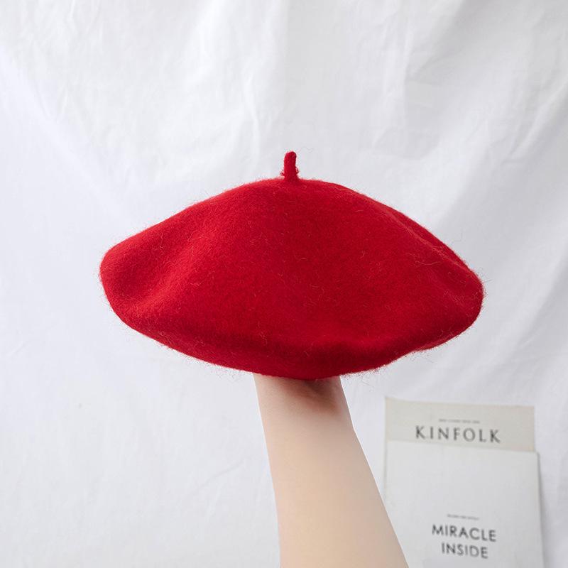 Satomi Ishihara Retro Wool Beret: Thickened Japanese & Korean Versatile Pumpkin Hat for Women
