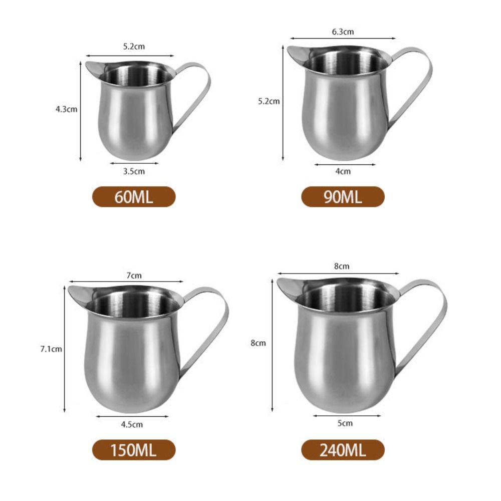 With Pouring Spout Milk Frothing Pitcher Silver Espresso Pitcher Cup New Coffeeware