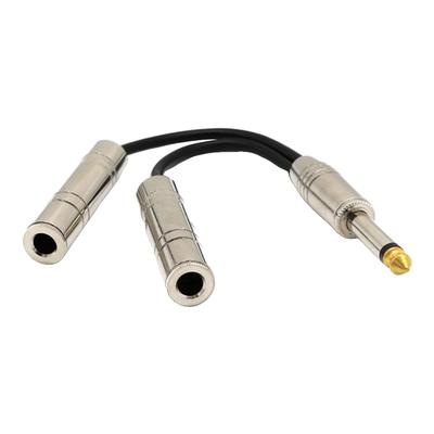 8 "langer 6,35-mm-Stecker zum Paaren eines 6,5-Mono-Buchsen-Audio-Y-Splitterkabels