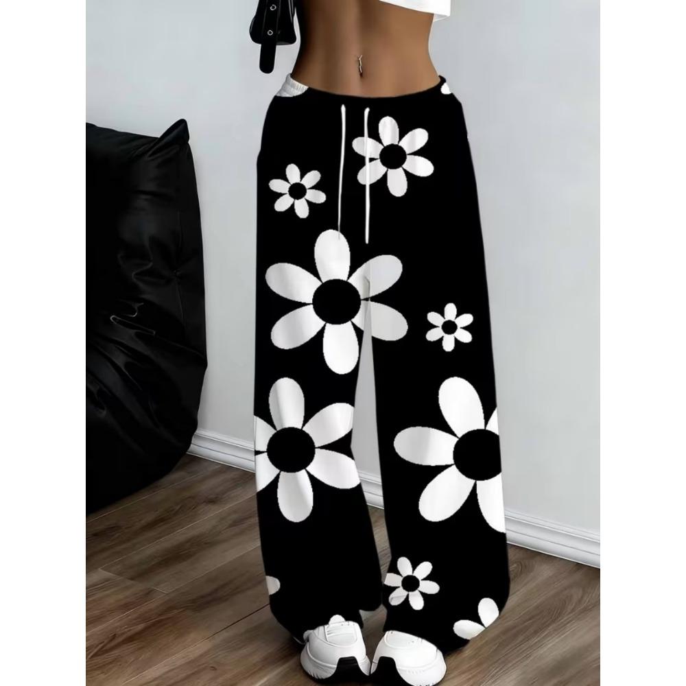 2026 Women's New Wide Leg Pants, Elastic Waist Pants, Casual Loose Summer Beach Pants