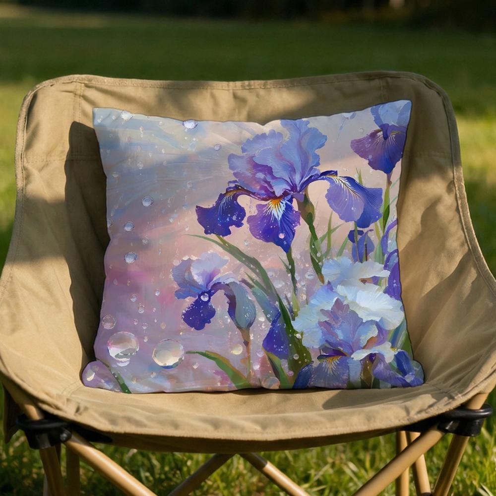 

Iris Cushion Cover Soft Reversible Durable Pillow Cover MultiScene Use for Home Car Daily Comfort 30x30cm
