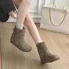 Suede Booties Autumn New Round Toe Sleeve Metal Buckle Non-Slip Wear-Resistant Flats