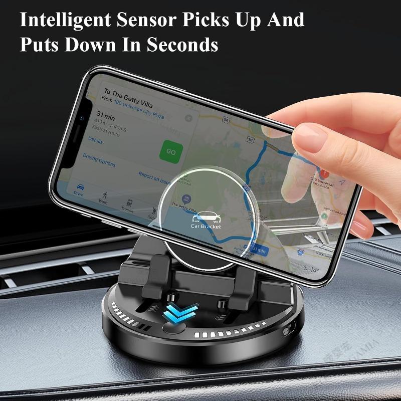 Car Phone Holder Wireless Charging Dashboard Auto Phone Bracket Support 360 Rotatable for In Car Cell Phone Holder Stand