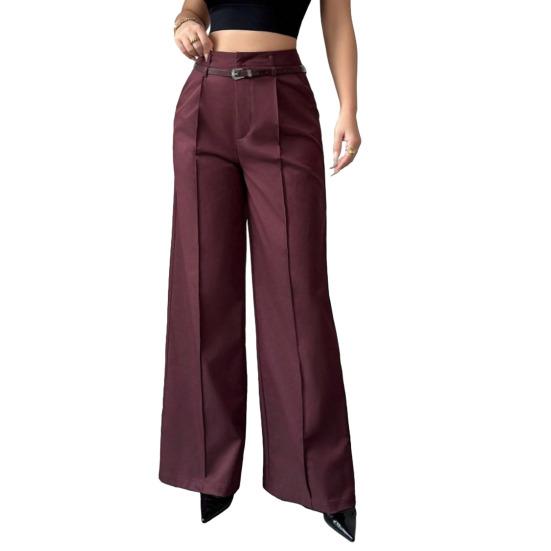 High Waist Slim Leg Trousers Versatile Fit Straight Pants Comfortable Breathable Fashionable Commuting Pants Vacation Travel
