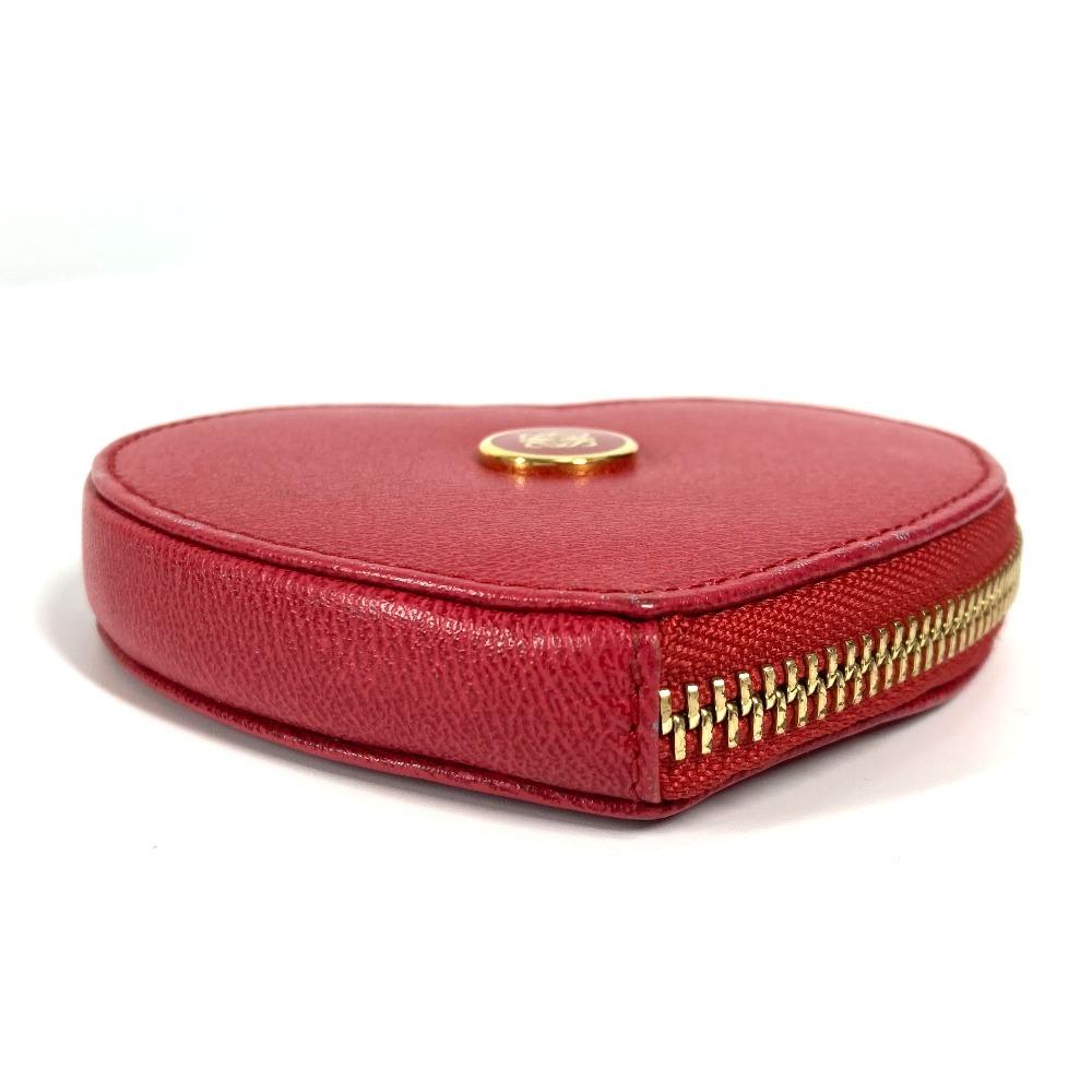 LOEWE Anagram logo heart Wallet Coin Compartment coin purse Leather Red