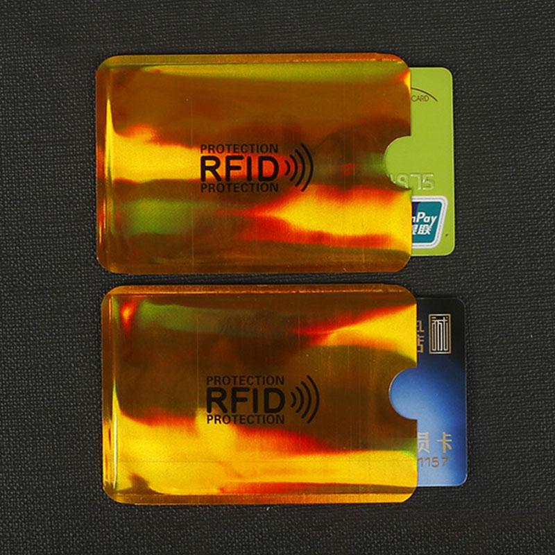 

Красочный RFID-защитный чехол для защиты от кражи с щеткой, держатель для карт 1PC золотой