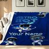 1PC ASTRO BOT Custom Name Patterned Flannel Blanket Suitable For All Seasons for Home Decor Warmth and Comfort Gifts Holiday Present