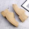 Frosted Leather Comfortable Outdoor Casual Leather Shoes Autumn Fashion Men's Thick Soled Lace Up Anti Slip Workwear Shoes