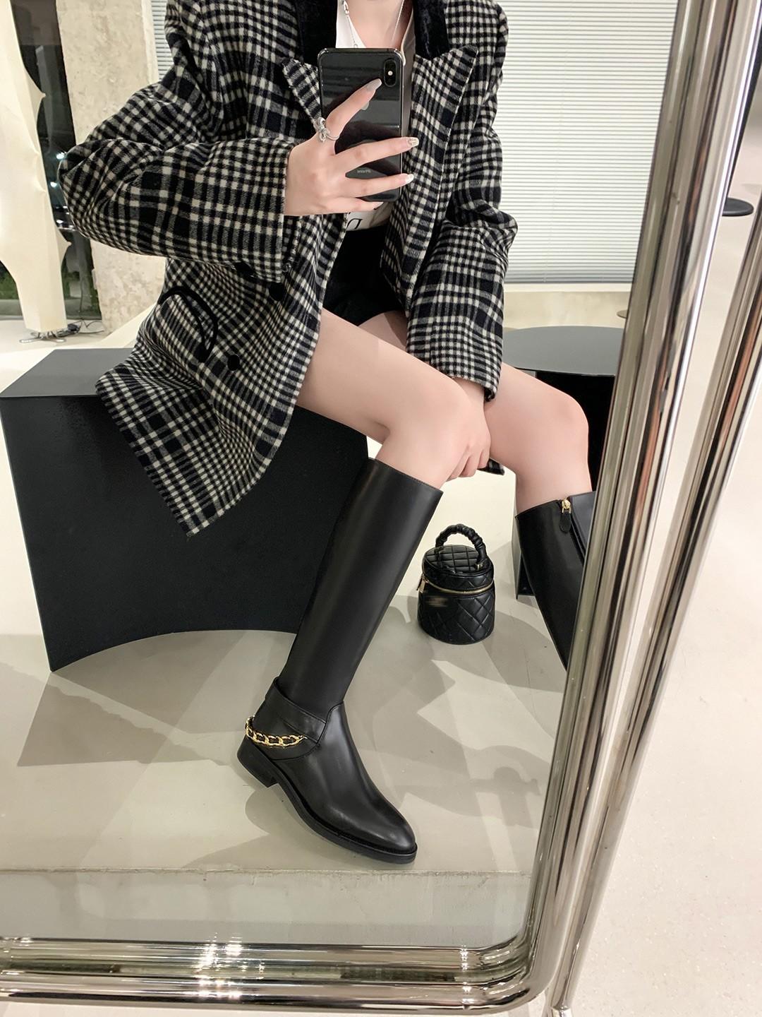 

Туфли кожаные цепочка толстый каблук высокие сапоги длинные сапоги женские рыцарские сапоги осень 40