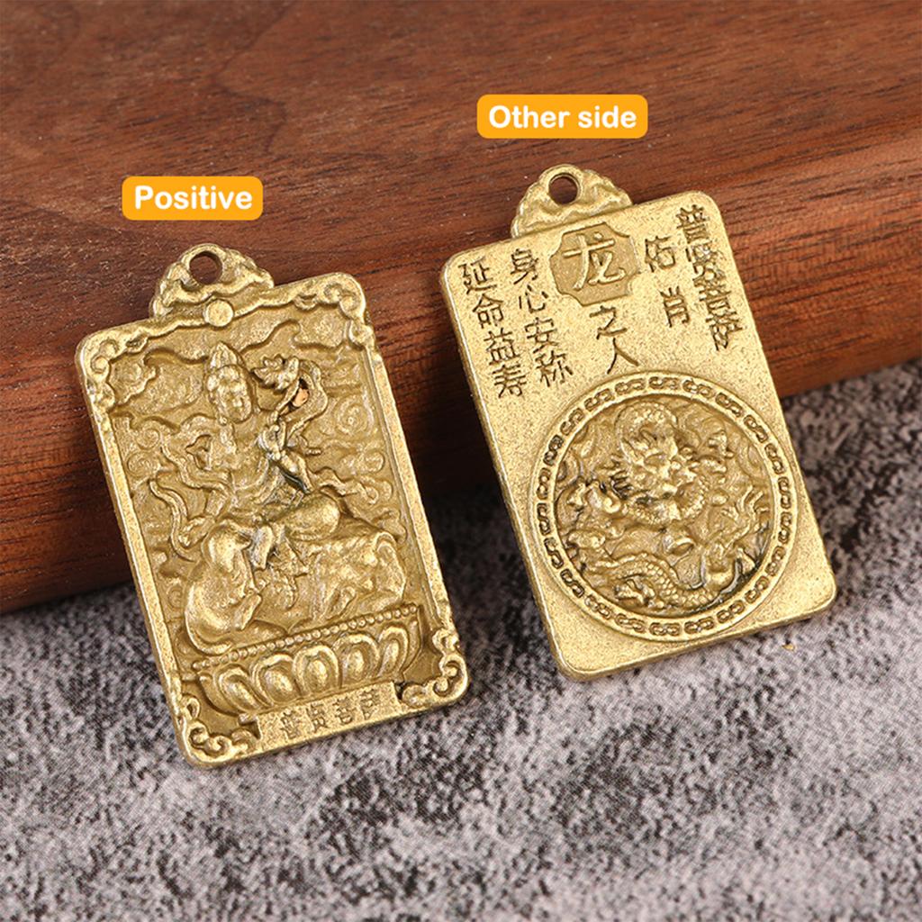 Chinese Zodiac God Pendant Double-Side Alloy Key Chain Pendant Accessories