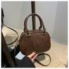 Textured Oil Wax Leather Retro New Lock Autumn and Winter Large Capacity Fashion Portable Messenger Small Square Bag Women