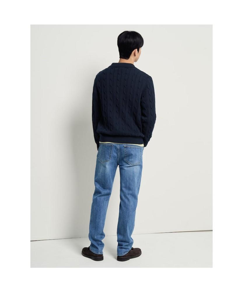 Beanpole Men Cable Collar Neck Cardigan Navy