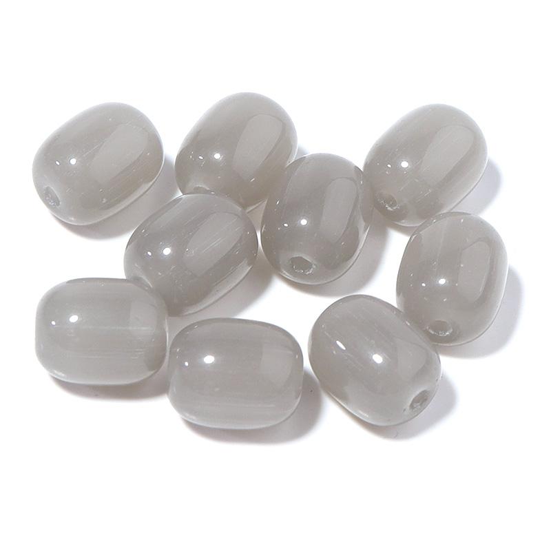 30pcs/lot Solid Oval Cylindrical Glass Beads For Jewelry Making Loose Spacer Beads DIY Bracelet Necklace Accessory