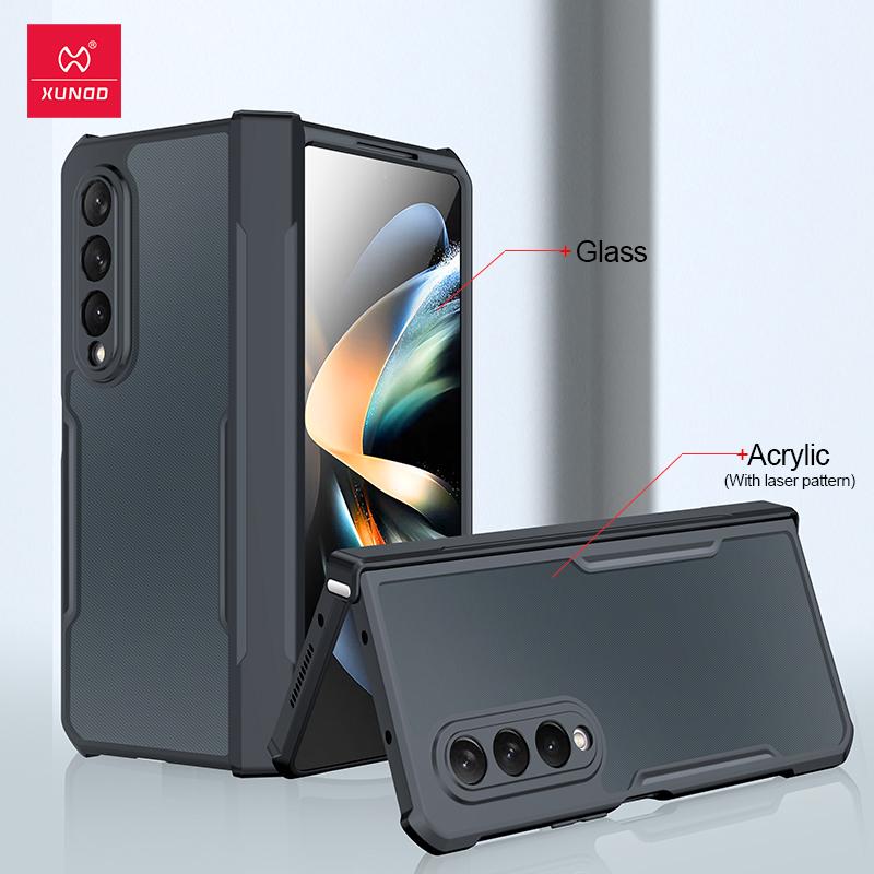 Foldable Case for Samsung Galaxy Z Fold 3 4 5 6 Fold 7 Airbag Shockproof Shell Glass&PC&TPU Protection Cover