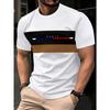 Simple Casual Printed Striped Men's T-Shirt Fashionable Street Men's Summer Top Short Sleeved Loose Oversized T-Shirt