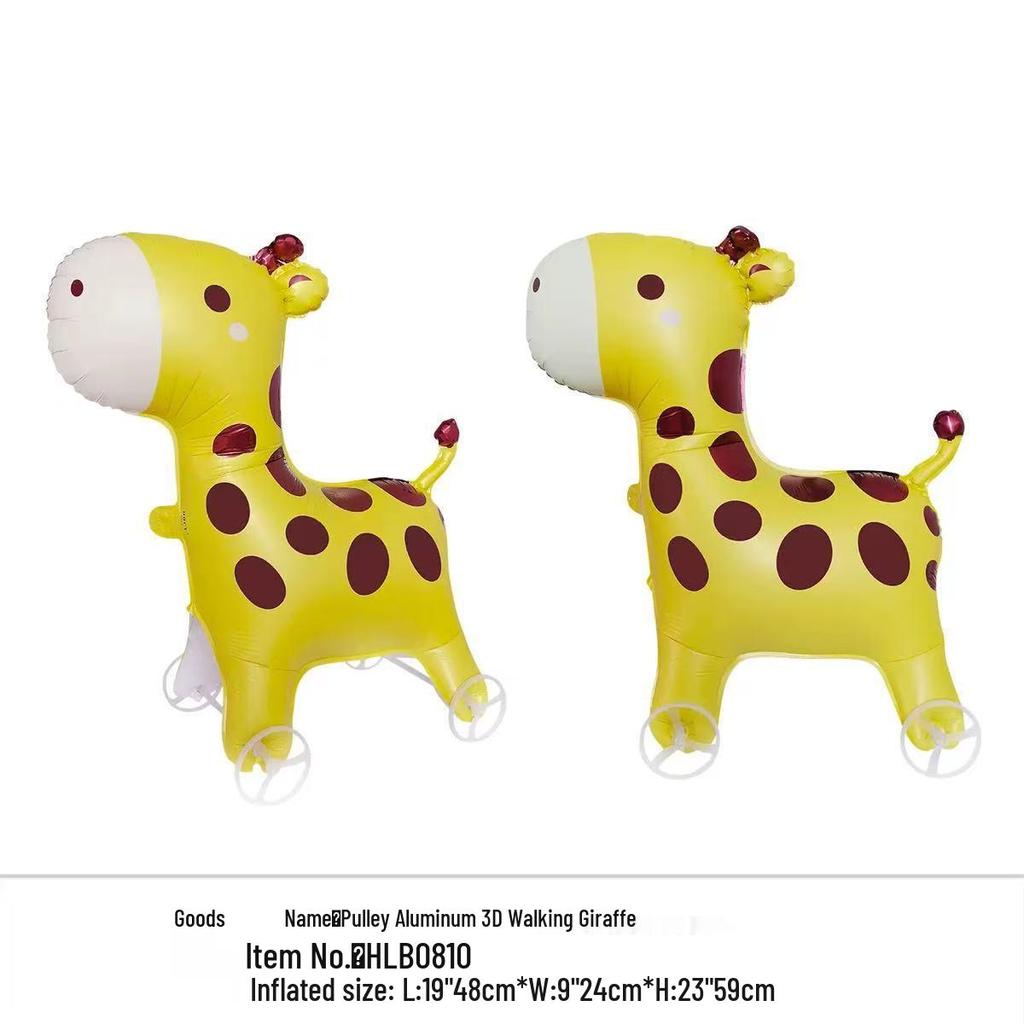 Cartoon Animal Wheeled Foil Balloons for Kids - Perfect for Outdoor Events & Mall Displays