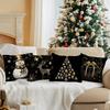 Black Gold Christmas Theme Pillowcase Bedroom Cushion Cover 100% Polyester Living Room Cushion Pillowcase Home Decor
