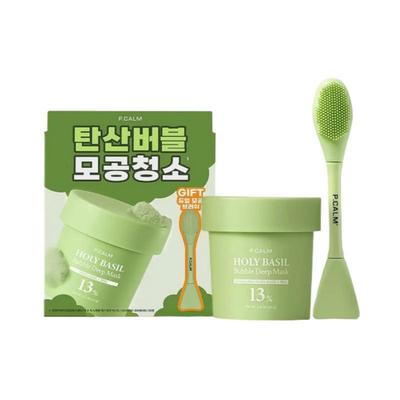 Pikam Holy Basil Bubble Deep Mask 90g (with Dual Pore Brush)