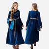 Halloween Costume European Medieval Vintage Court Queen Ball Horn Sleeve Long Dress Children's Performance Costume