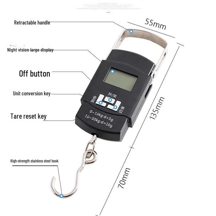 Portable High-Precision Mini Spring Scale for Household, Luggage, and Kitchen Weighing