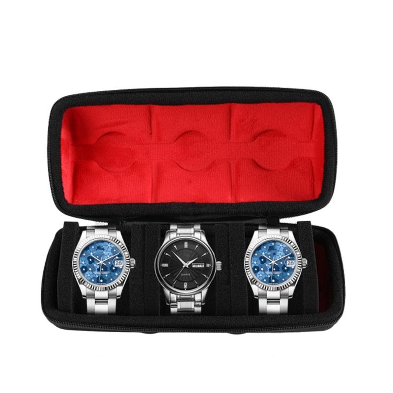 Protective 3 Slot Carrying Case Storage Box for Wristwear Jewelry Watch Small Items Gadgets Organizers Everyday Use Trip