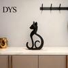 Light Luxury Decor 3D Printed Cat Figurine, Minimalist Elegant Sitting Sculpture, Modern Home Decoration Animal Ornament for Office Desk Shelf