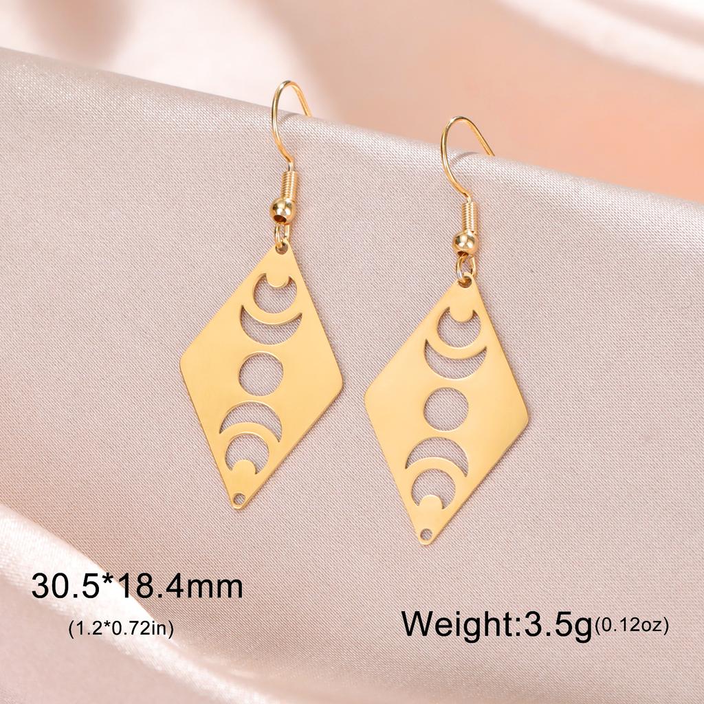 LIKGREAT Spiral Triple Moon Goddess Stud Earrings Women Stainless Steel Wicca Amulet Dangle Earring Jewelry Valentine's Day Gift