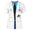 Cosplay Pielęgniarka Lekarz T-shirt Nadrukowany Krótki rękaw T-shirt 3D Krótki rękaw Lato Nowy Męski Swobodny Zabawny Moda Medyczne Topy