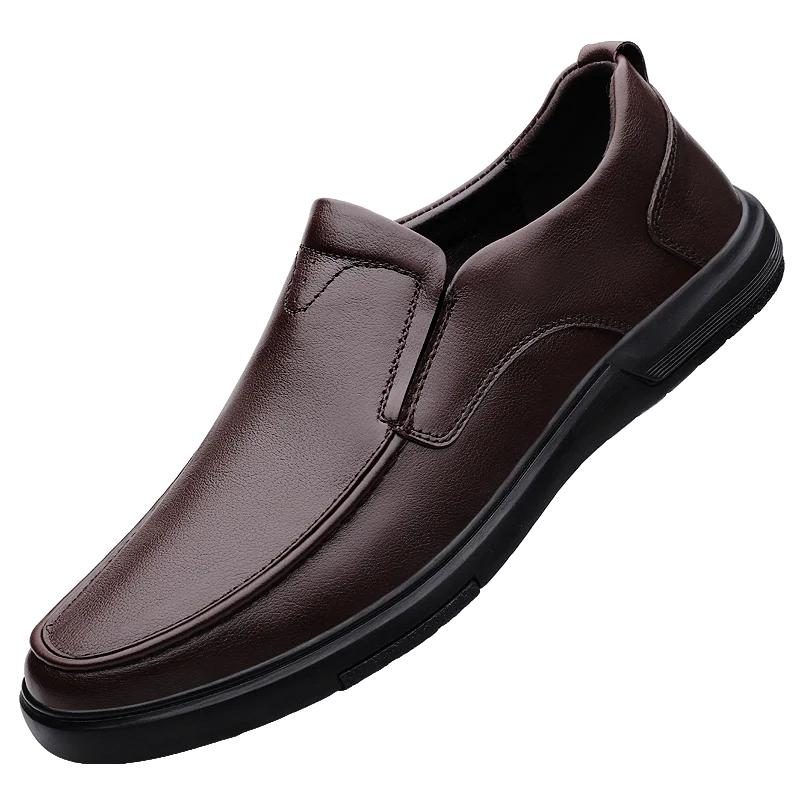 2024 Autumn Basic Shoes for Male Slip-on Men's Casual Shoes Low Heel Leather Casual Shoe Light Man's Leather Loafers Zapatos