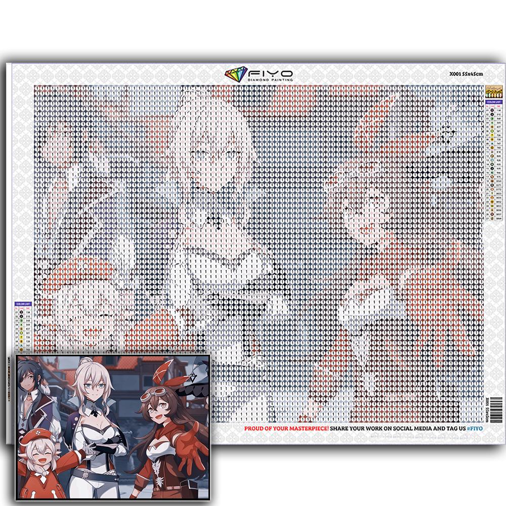 

Алмазная картина Genshin, игровой персонаж, вышивка крестом, стразы, домашний декор Full Square 20X30CM