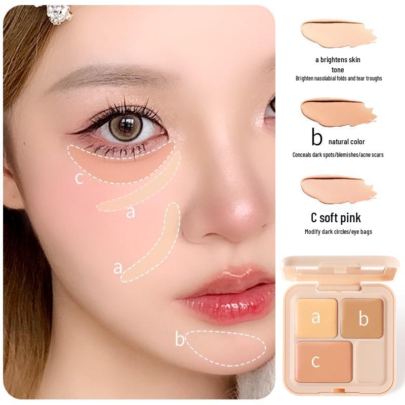 WODWOD Lightweight 3-Color Concealer: Covers Blemishes, Contours, Dark Circles, Acne Scars, Waterproof, Long-Lasting, No Caking.