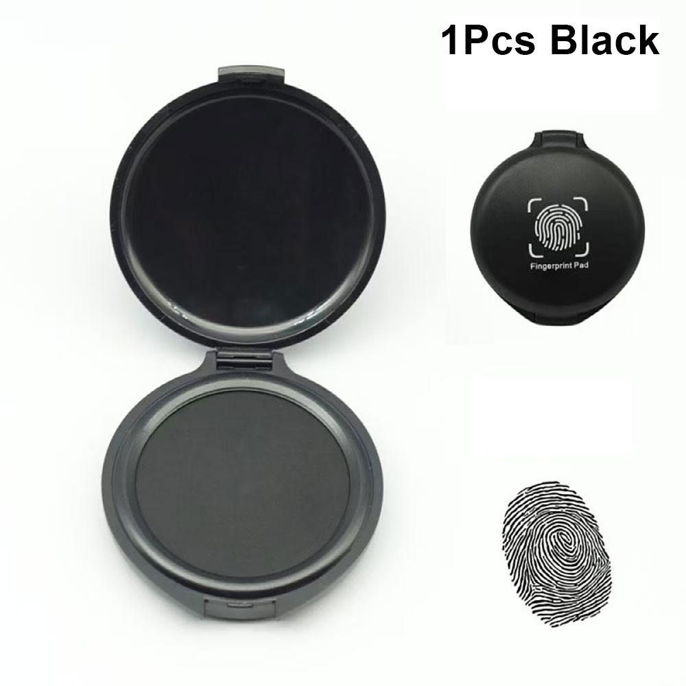 1Pcs New 5.8cm Stamp Pad Waterproof Portable Fingerprint Ink Pad Black/Red/Blue Mini Thumbprint Ink Pad Identification Security